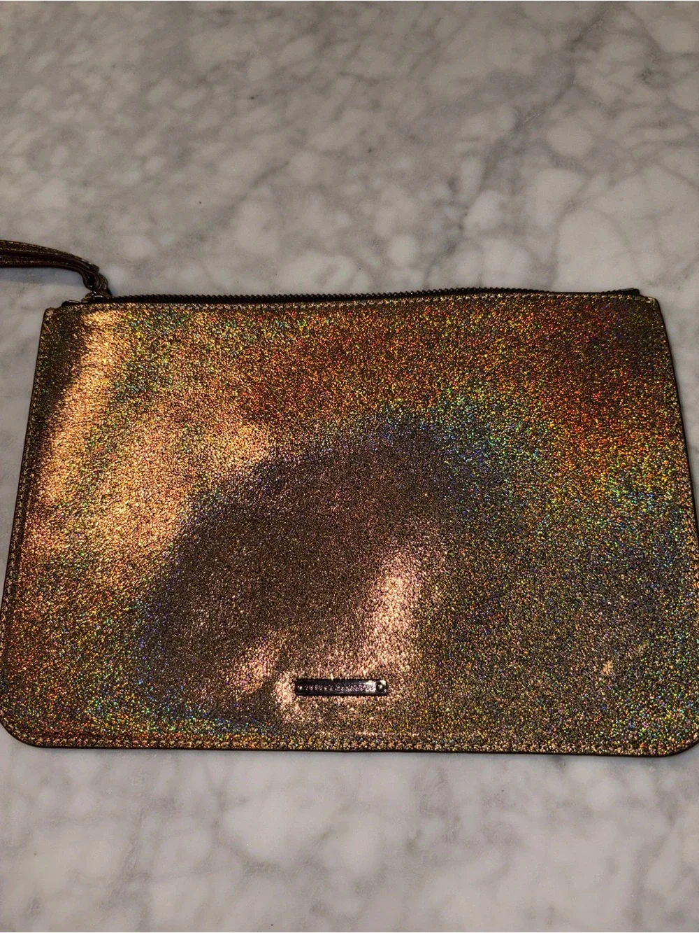 Rebecca Minkoff bronze gold glitter  Metallic Clutch